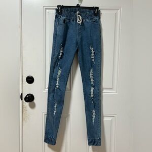 Elastic Waist Slim Fit Jeans size medium